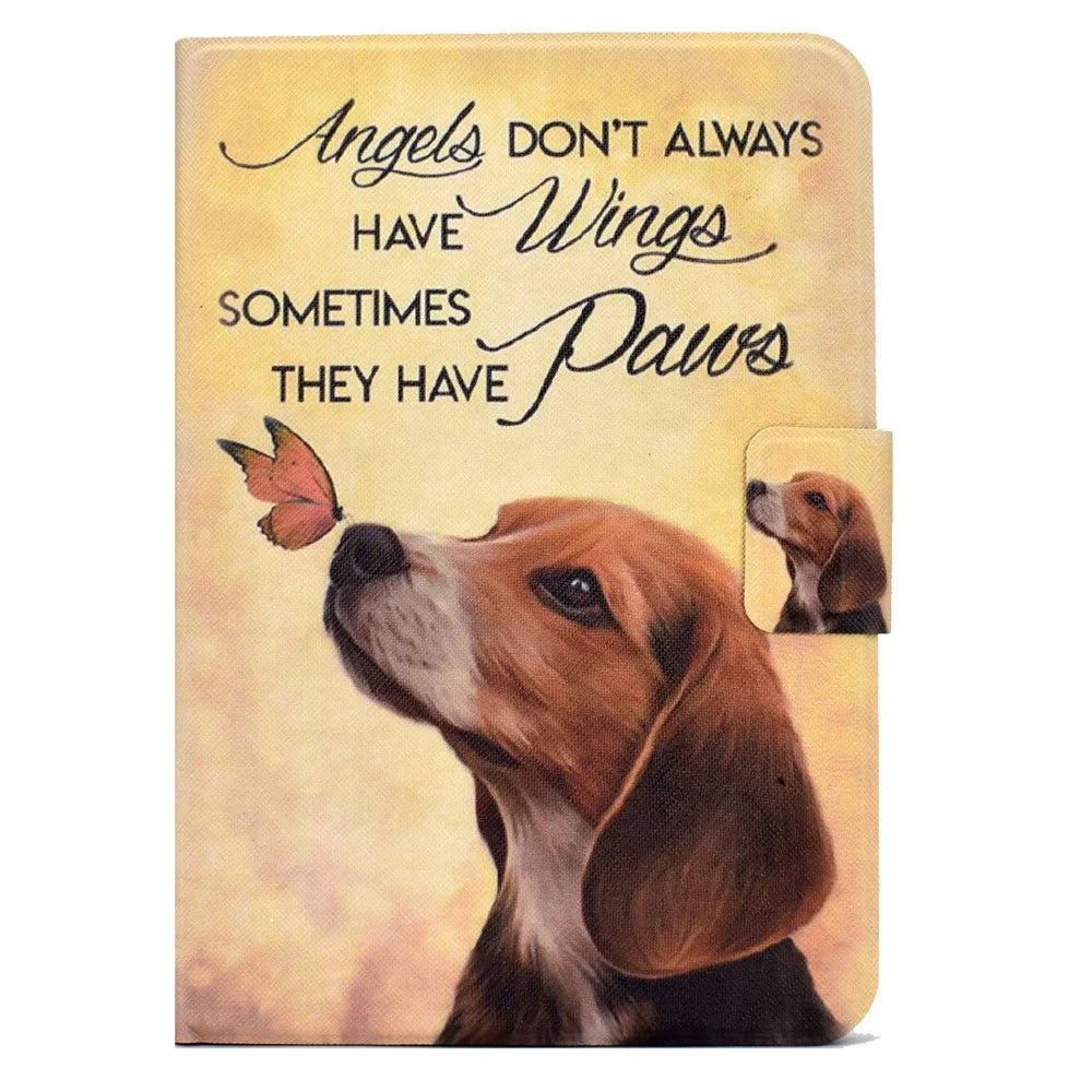 For iPad (2025) / 10.9 (2022) Pattern Printing PU Leather Tablet Case Fold Stand Magnetic Flip Cover with Card Holder - Butterfly and Dog - 7