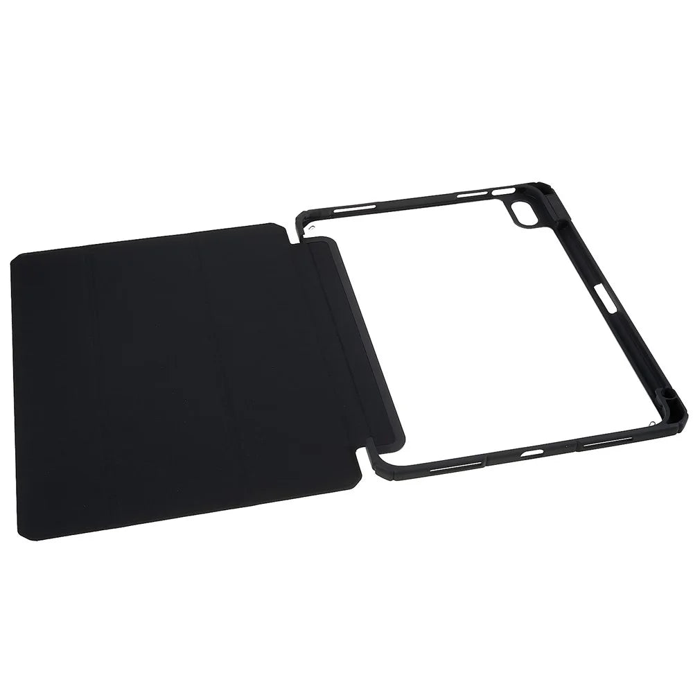 MUTURAL For iPad (2025) / 10.9 (2022) Hybrid TPU+PC Full-Body Protective Case Transparent Back Shockproof Stand Cover with Pen Slot - Black - 5