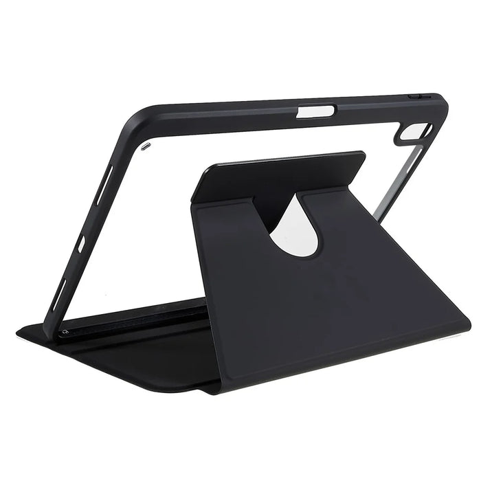 MUTURAL for iPad (2025) / 10.9 (2022) PU Leather Stand Tablet Case Clear Transparent Back Shockproof Protective Cover with Pen Holder - Black - 3