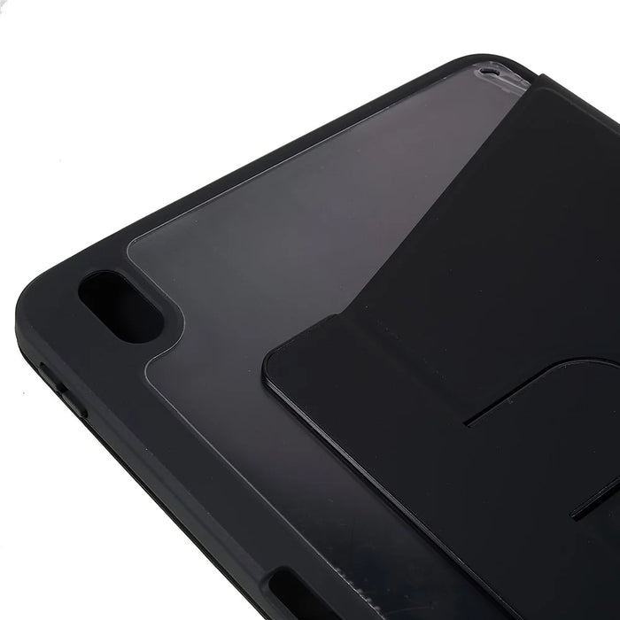 MUTURAL for iPad (2025) / 10.9 (2022) PU Leather Stand Tablet Case Clear Transparent Back Shockproof Protective Cover with Pen Holder - Black - 7