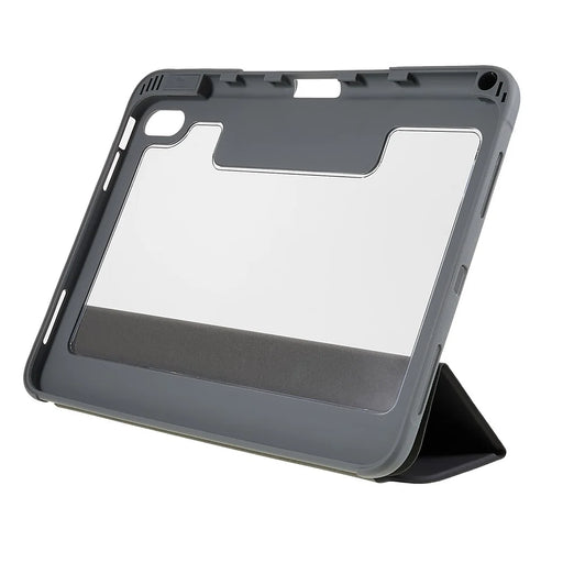 MUTURAL Hard PC TPU Leather Case for iPad (2025) / 10.9 (2022) Shockproof Cover Tablet Case with Tri-Fold Stand - Black - 2