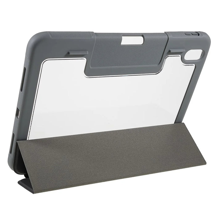 MUTURAL Hard PC TPU Leather Case for iPad (2025) / 10.9 (2022) Shockproof Cover Tablet Case with Tri-Fold Stand - Black - 3