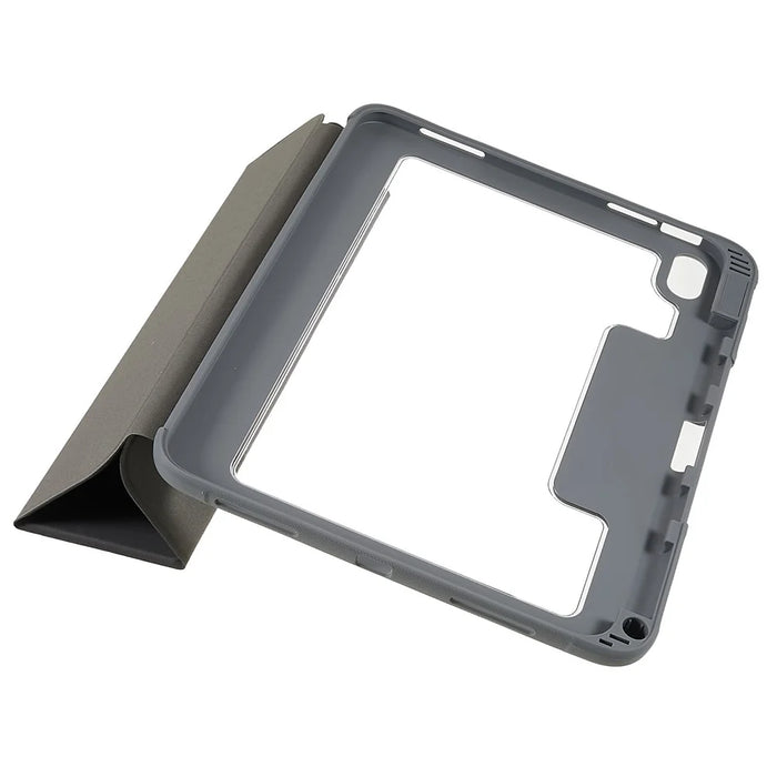MUTURAL Hard PC TPU Leather Case for iPad (2025) / 10.9 (2022) Shockproof Cover Tablet Case with Tri-Fold Stand - Black - 4