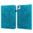 For Realme Pad X Flower Imprinting Foldable Stand Tablet Wallet Case PU Leather Drop-proof Cover with Elastic Band - Blue - 1