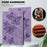 For Nokia T20 Butterfly Imprinted Tablet Stand Case PU Leather Card Holder Shockproof Cover with Elastic Band - Purple - 4