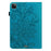 For iPad Pro 11 (2022) / (2021) / (2020) Flower Imprinting Tablet Wallet Case Auto Wake / Sleep PU Leather Drop-proof Stand Cover with Elastic Band - Blue - 2