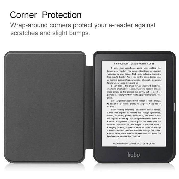 For Kobo Clara 2E Pattern Printing PU Leather Folio E-reader Cover Shockproof Smart Auto Sleep  /  Wake Protective Case - Graffiti - 2