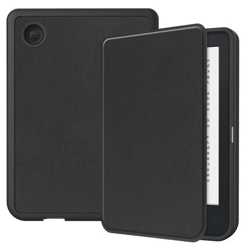 For Kobo Clara 2E PU Leather Smart Wake / Sleep Cover Book Style E-reader Protective Sleeve Case - Black - 1
