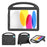 For iPad (2025) / 10.9 (2022) Soccer Pattern EVA Tablet Case Kid Friendly Kickstand Handle Protective Cover - Black - 1