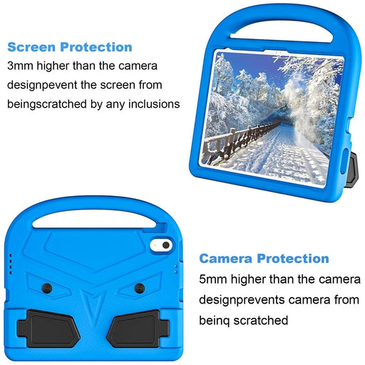 For iPad (2025)/10.9 (2022) EVA Case Sparrow Style Foldable Kickstand Tablet Cover with Handle - Blue - 2