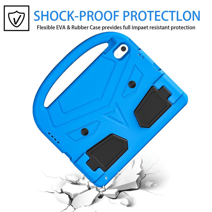 For iPad (2025)/10.9 (2022) EVA Case Sparrow Style Foldable Kickstand Tablet Cover with Handle - Blue - 4