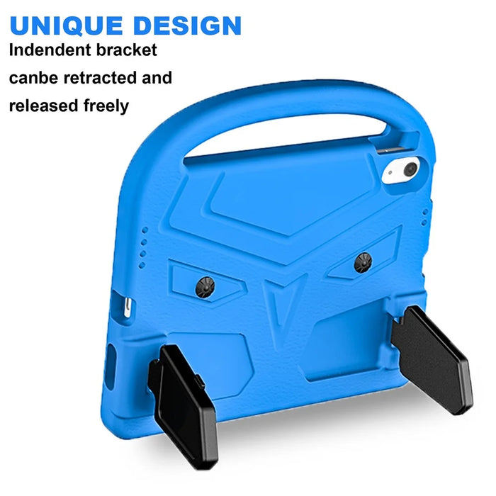 For iPad (2025)/10.9 (2022) EVA Case Sparrow Style Foldable Kickstand Tablet Cover with Handle - Blue - 5