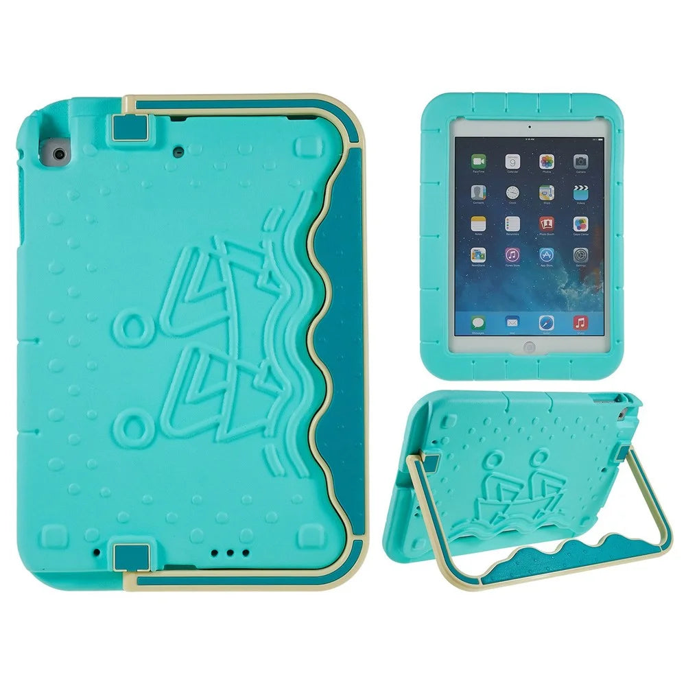 For iPad Air (2013) / Air 2 / iPad 9.7-inch (2017) / (2018) Paddling Boat Style  EVA + ABS Shockproof Case Adjustable Kickstand Tablet Protective Cover - Blue - 1