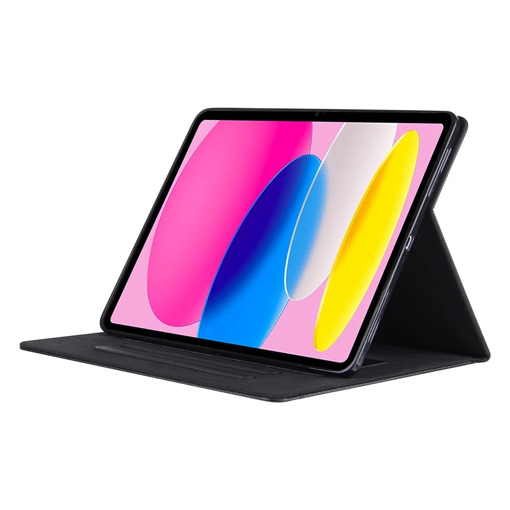 Tablet Case For iPad (2025) / 10.9 (2022) PU Leather Flower Butterfly Imprinted Tablet Stand Cover Auto Wake  /  Sleep Card Holder - Black - 2