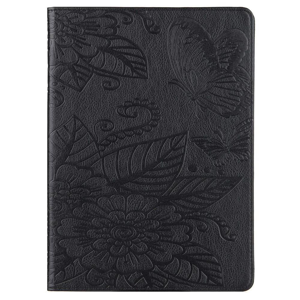 Tablet Case For iPad (2025) / 10.9 (2022) PU Leather Flower Butterfly Imprinted Tablet Stand Cover Auto Wake  /  Sleep Card Holder - Black - 5