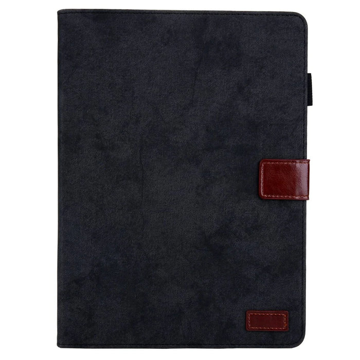 For iPad (2025) / 10.9 (2022) Cloth Texture Protective Tablet Case Stand Business Style PU Leather Card Holder Anti-Scratch Tablet Cover - Black - 5