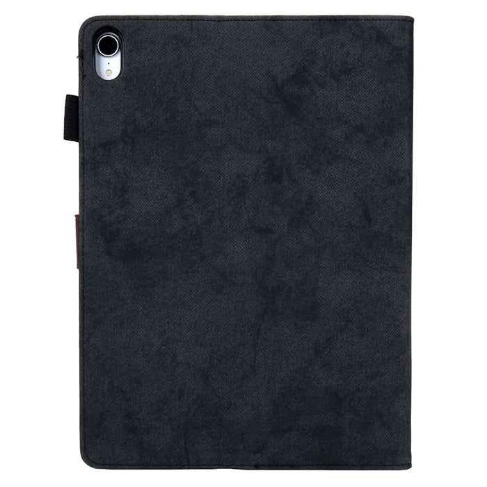 For iPad (2025) / 10.9 (2022) Cloth Texture Protective Tablet Case Stand Business Style PU Leather Card Holder Anti-Scratch Tablet Cover - Black - 6