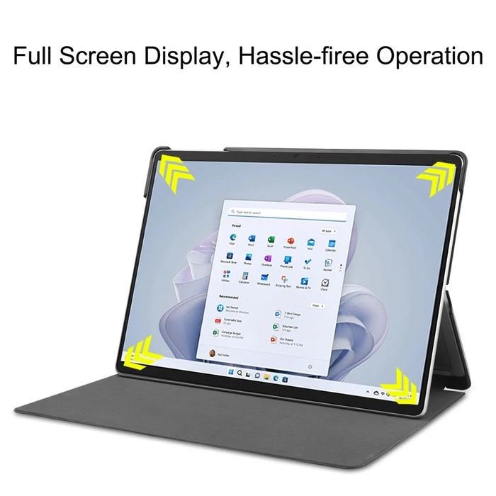For Microsoft Surface Pro 9 PU Leather Flip Stand Cover Pattern Printing Design PC Sturdy Shockproof Protective Tablet Case - Apricot Blossom - 4