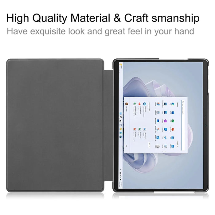 For Microsoft Surface Pro 9 PU Leather Flip Stand Cover Pattern Printing Design PC Sturdy Shockproof Protective Tablet Case - Apricot Blossom - 5