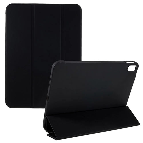 For iPad (2025) / 10.9 (2022) PU Leather Tri-Fold Stand Tablet Case Full Protection Inner TPU Honeycomb Heat Dissipation Cover - Black - 1