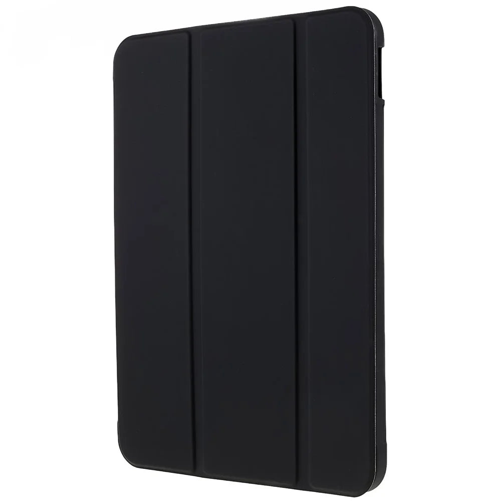For iPad (2025) / 10.9 (2022) PU Leather Tri-Fold Stand Tablet Case Full Protection Inner TPU Honeycomb Heat Dissipation Cover - Black - 3