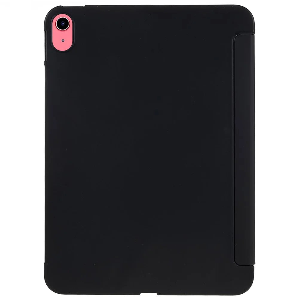 For iPad (2025) / 10.9 (2022) PU Leather Tri-Fold Stand Tablet Case Full Protection Inner TPU Honeycomb Heat Dissipation Cover - Black - 4