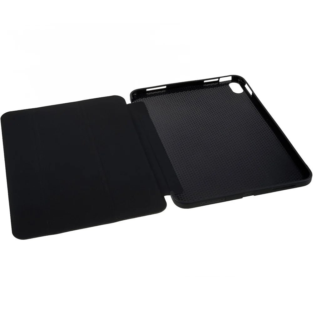 For iPad (2025) / 10.9 (2022) PU Leather Tri-Fold Stand Tablet Case Full Protection Inner TPU Honeycomb Heat Dissipation Cover - Black - 5