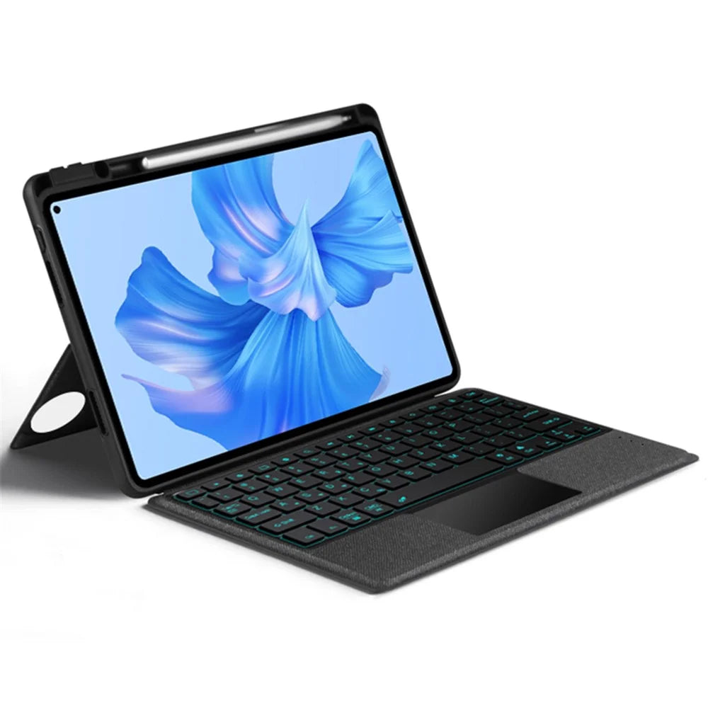 For Huawei MatePad Pro 11 (2022) Leather Case + Bluetooth-compatible Keyboard with Backlight Trackpad - 2