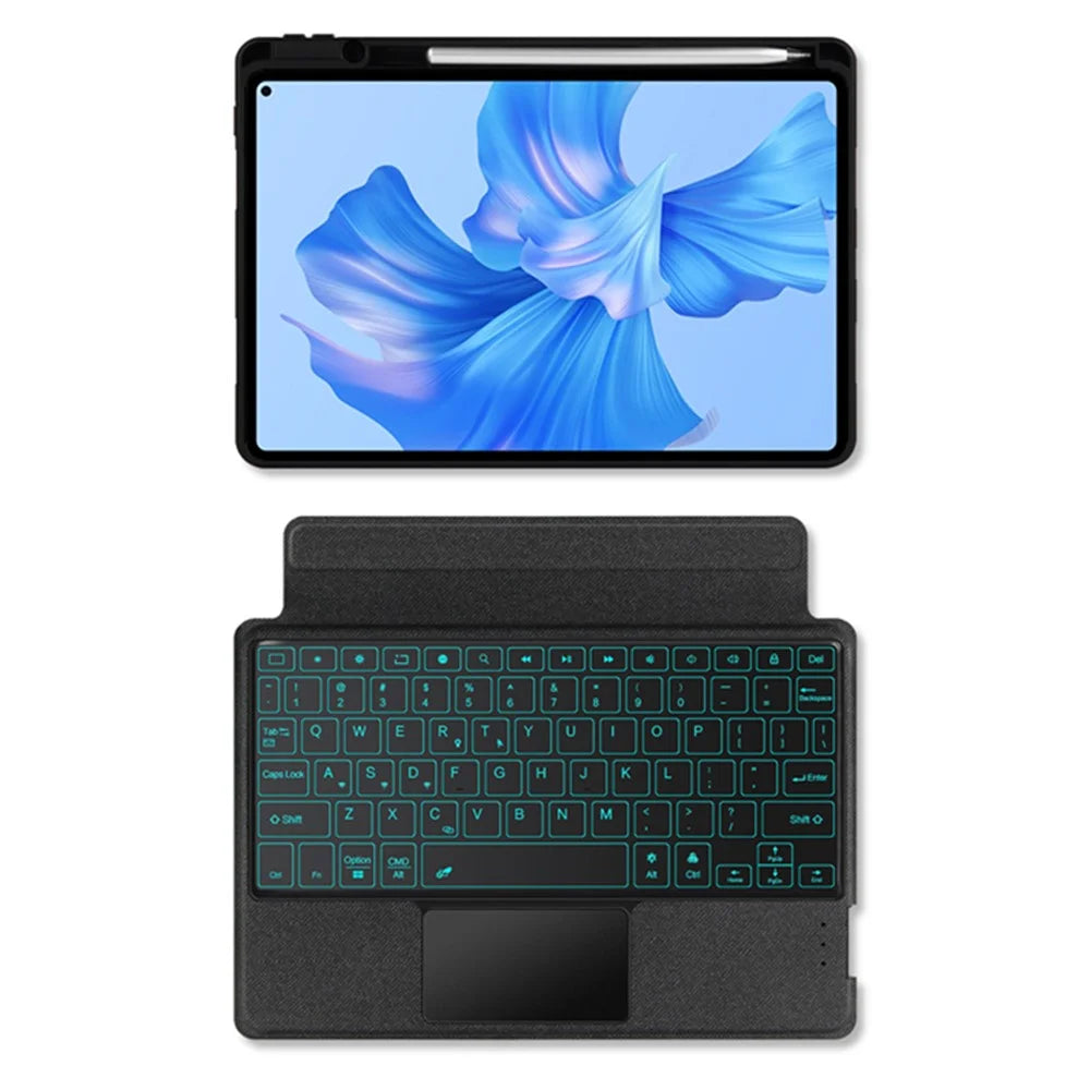 For Huawei MatePad Pro 11 (2022) Leather Case + Bluetooth-compatible Keyboard with Backlight Trackpad - 3