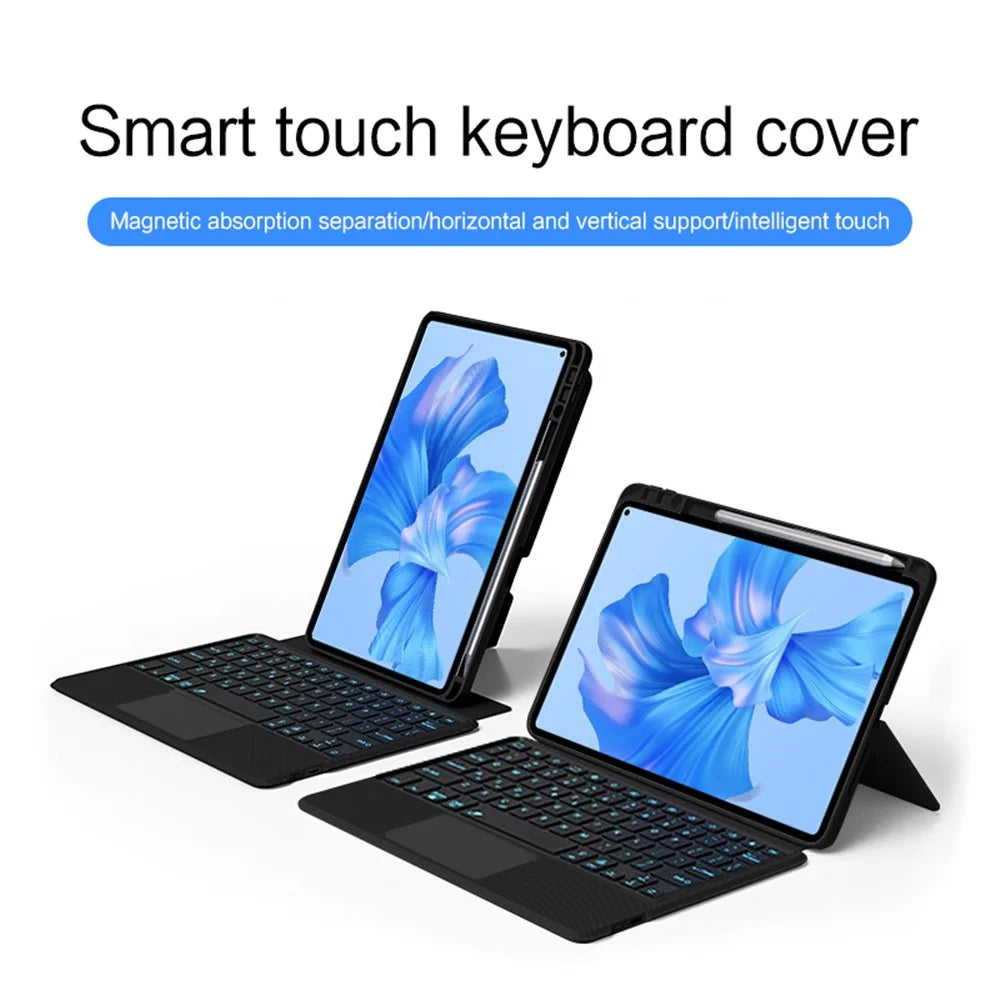 For Huawei MatePad Pro 11 (2022) Leather Case + Bluetooth-compatible Keyboard with Backlight Trackpad - 6