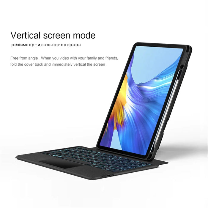 For Honor V6 10.4-inch Leather Case + Bluetooth-compatible Keyboard with Backlight Trackpad - 7