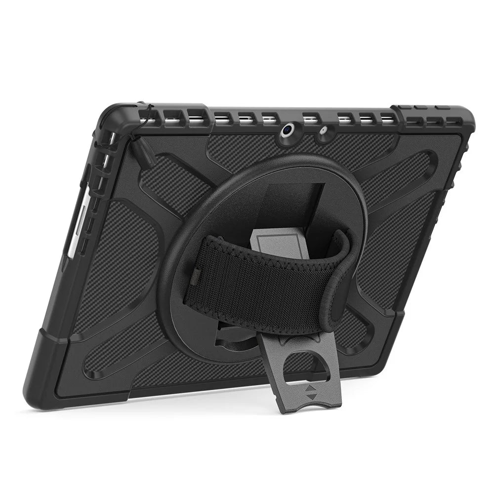 For Microsoft Surface Pro 13 / 11 / 10 / 9 Hybrid PC+TPU+Silicone Rugged Protective Case Kickstand Shockproof Tablet Cover with Hand Strap - Black - 2