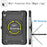 For iPad (2025) / iPad 10.9 (2022) PC + Silicone Tablet Case with 360 Degree Rotating Handle Kickstand and Detachable Shoulder Strap - Black - 5