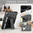 For iPad (2025) / iPad 10.9 (2022) Protective Case Hard PC Silicone Tablet Case Foldable T-Shaped Kickstand Shockproof Cover - Black - 4