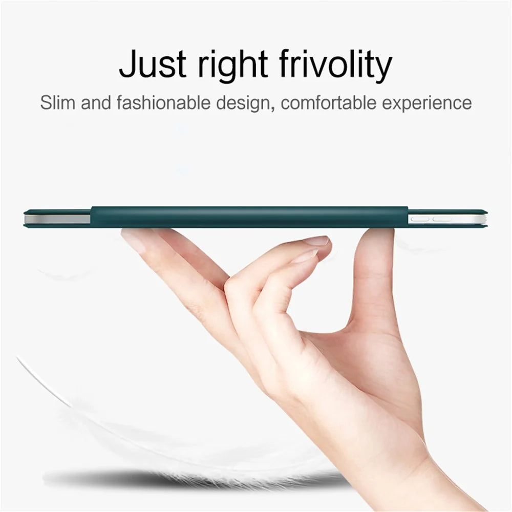 For iPad Pro 12.9 (2022) / (2021) / (2020) Anti-drop PU Leather Tablet Case Magnetic Closure Tri-fold Stand Flip Protective Cover - Green - 7
