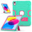 For iPad (2025) / 10.9 (2022) Robot Style Silicone + PC Tablet Case Color Contrast Anti-Fall Kickstand Protective Case - Mint Green / Rose - 1