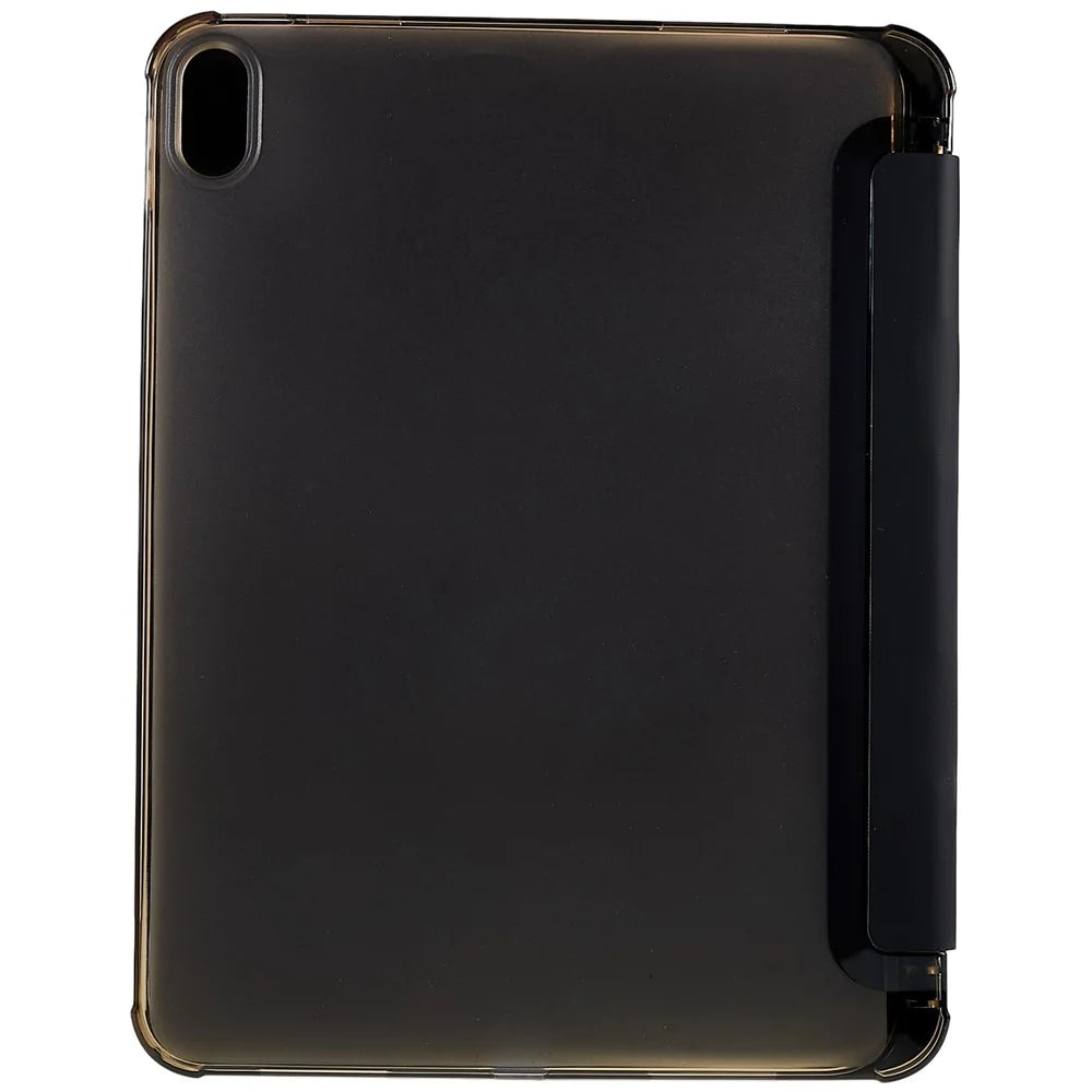 For iPad (2025) / 10.9 (2022) Origami Stand Auto Wake / Sleep Cover PU Leather + TPU Tablet Case with Pencil Holder - Black - 3