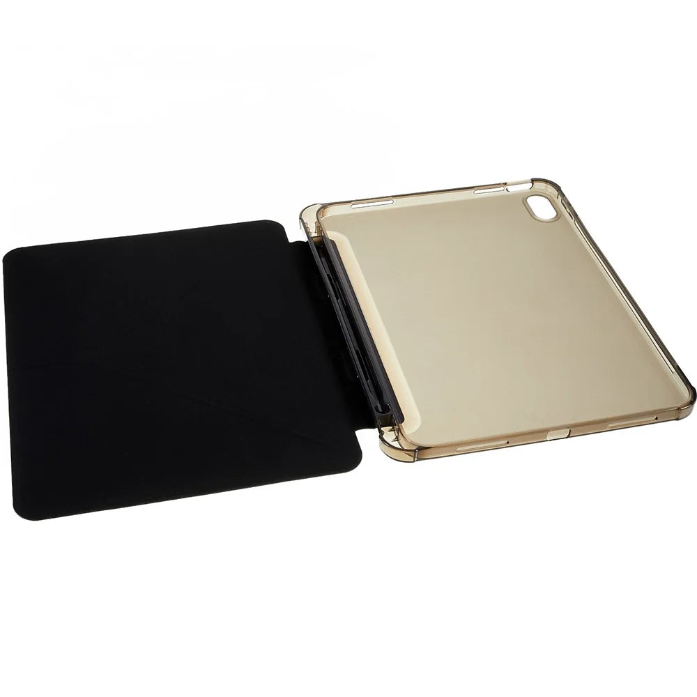 For iPad (2025) / 10.9 (2022) Origami Stand Auto Wake / Sleep Cover PU Leather + TPU Tablet Case with Pencil Holder - Black - 4