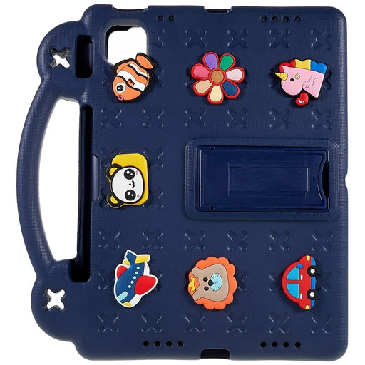 For iPad (2025) / 10.9 (2022) Tablet Cover Dropproof EVA Protective Case with Kickstand - Navy Blue - 2