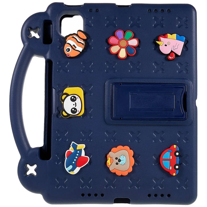 For iPad (2025) / 10.9 (2022) Tablet Cover Dropproof EVA Protective Case with Kickstand - Navy Blue - 2