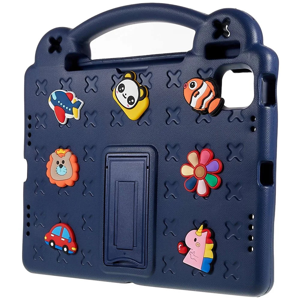 For iPad (2025) / 10.9 (2022) Tablet Cover Dropproof EVA Protective Case with Kickstand - Navy Blue - 4