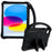For iPad (2025) / 10.9 (2022) EVA Rugged Shockproof Tablet Cover Convertible Handle Kickstand Protective Kids Case - Black - 1