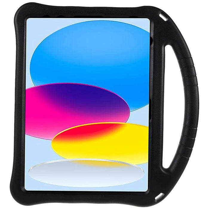For iPad (2025) / 10.9 (2022) EVA Rugged Shockproof Tablet Cover Convertible Handle Kickstand Protective Kids Case - Black - 3