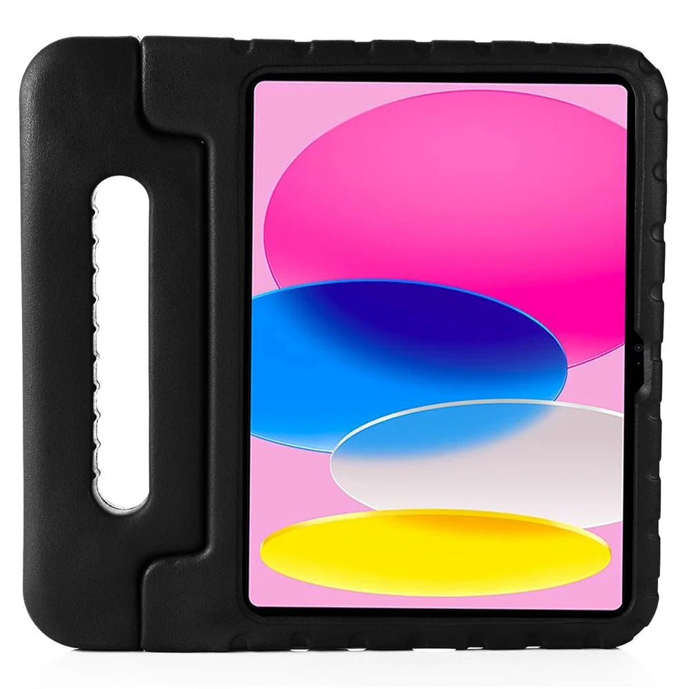 For iPad (2025) / iPad 10.9 (2022) EVA Tablet Case Shockproof Protective Cover with Handle and Foldable Kickstand - Black - 3