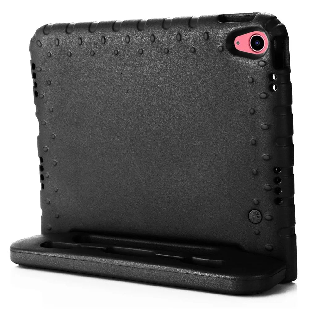 For iPad (2025) / iPad 10.9 (2022) EVA Tablet Case Shockproof Protective Cover with Handle and Foldable Kickstand - Black - 4