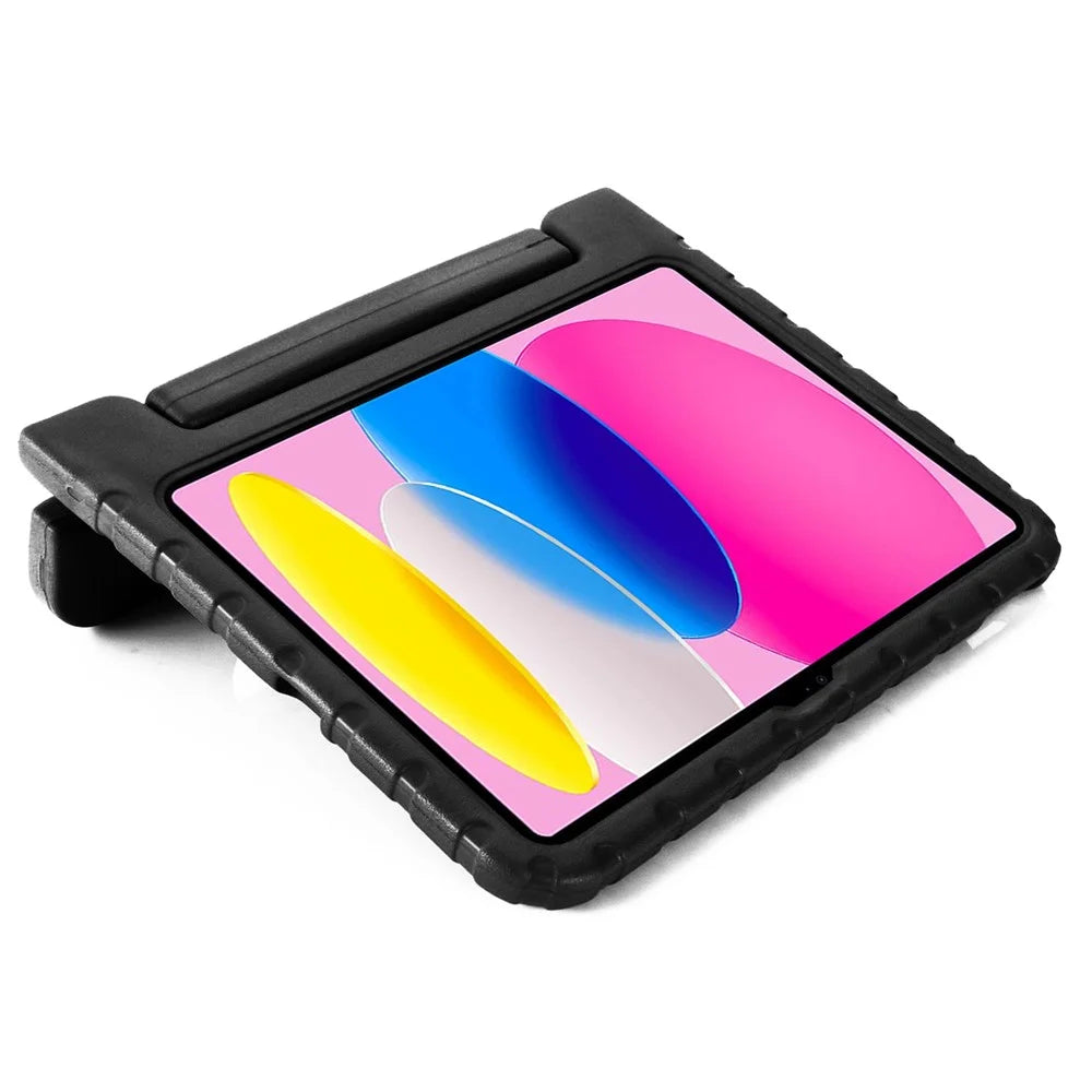 For iPad (2025) / iPad 10.9 (2022) EVA Tablet Case Shockproof Protective Cover with Handle and Foldable Kickstand - Black - 7