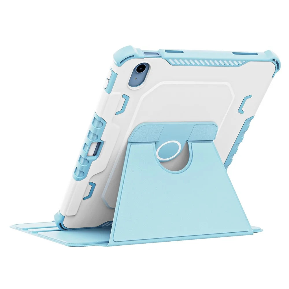 360-Degree Rotation Armor Leather Tablet Cover for iPad (2025) / 10.9 (2022) Auto Wake / Sleep Rotary Stand Anti-Drop Protective Case - Blue - 3
