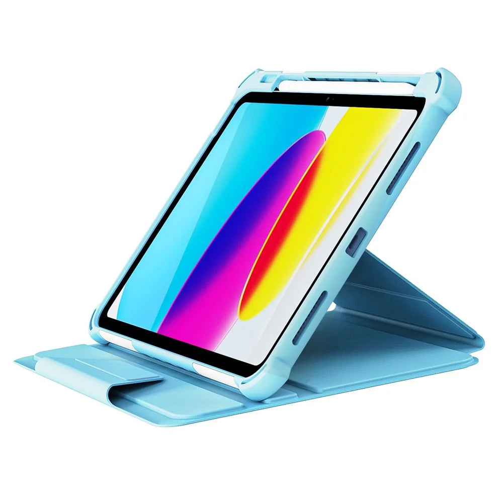360-Degree Rotation Armor Leather Tablet Cover for iPad (2025) / 10.9 (2022) Auto Wake / Sleep Rotary Stand Anti-Drop Protective Case - Blue - 5