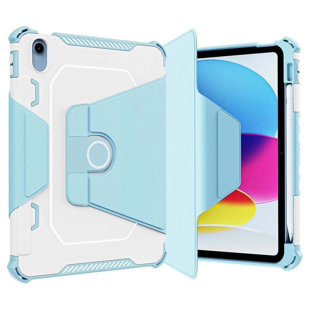 360-Degree Rotation Armor Leather Tablet Cover for iPad (2025) / 10.9 (2022) Auto Wake / Sleep Rotary Stand Anti-Drop Protective Case - Blue - 7