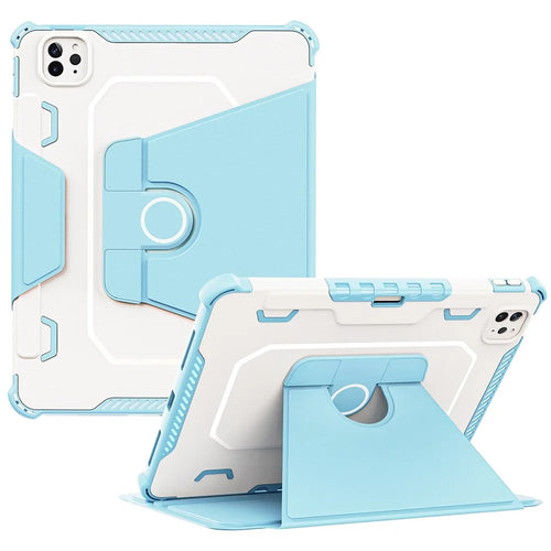 For iPad Pro 11 (2020) / (2021) / (2022) / iPad Air 10.9 (2020) / (2022) Leather Tablet Cover Auto Wake / Sleep Adjustable Stand Case - Blue - 1